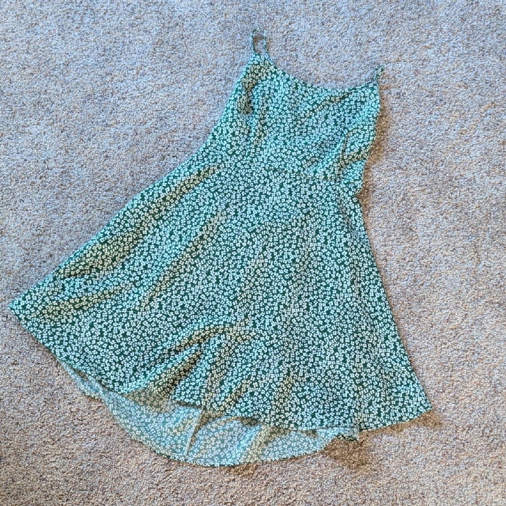 Floral Green Sleeveless Dress